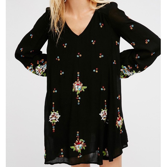Free People oversized Oxford Embroidered Mini Dress - Picture 2 of 9